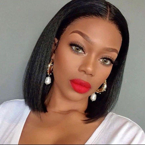 Worth I Beginner Friendly Glueless 4x4 Closure Undetectable Lace Yaiki Straight Bob Wigs