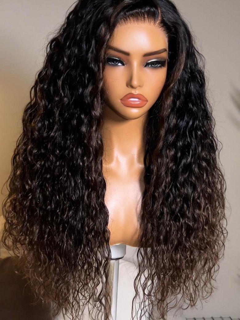 UNice Chestnut Brown Ombre Natural Ripple Curl Bye-Bye Slip™ 13x4 Lace Front Wig Beginner-Friendly