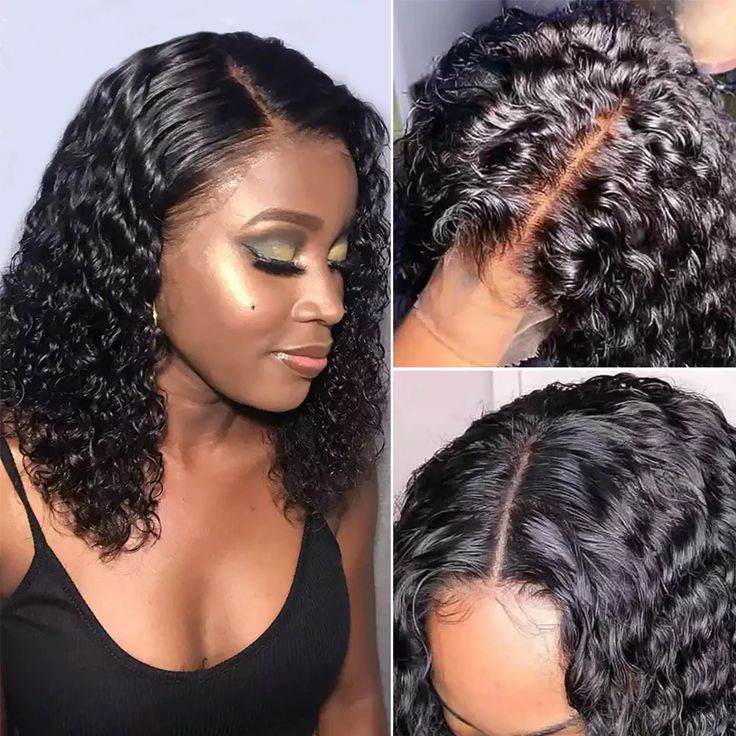 Short Deep Wave Bob Wig 13x4 Lace Frontal Human Hair Wigs