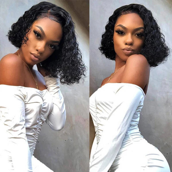 Short Deep Wave Bob Wig 13x4 Lace Frontal Human Hair Wigs