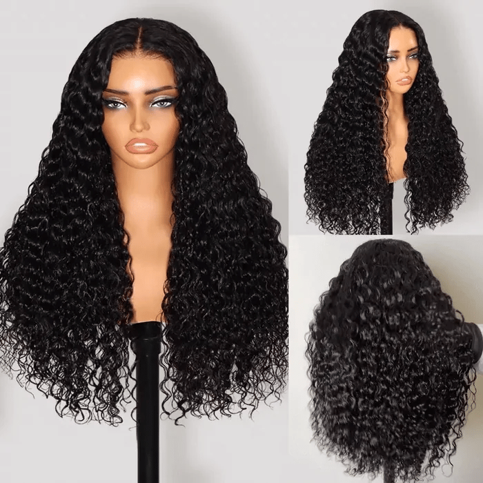Curly 4x4 Skinlike Transparent Lace Wig Glueless Human Hair Wigs 180% Density