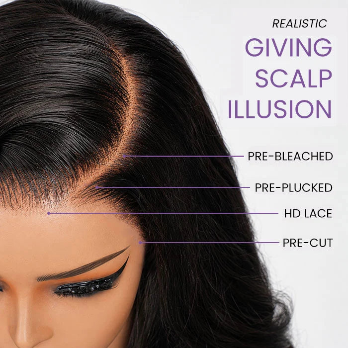 Body Wave 13x4 Pre-Cut Lace Frontal Glueless Wig Human Hair Wig