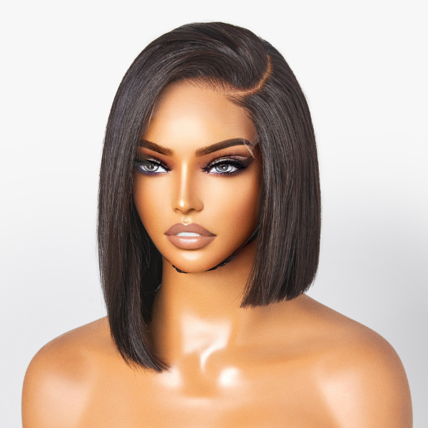 Special Sale | Asymmetric Bob Minimalist HD Lace Glueless C Part  Short Wig 100% Human Hair