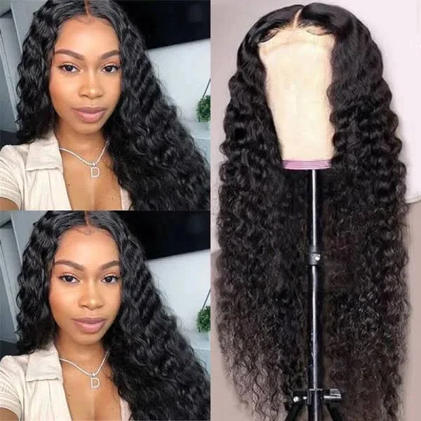 ReadytoGo Water Wave Glueless 5x5 Closure Lace Middle Part Long Wig