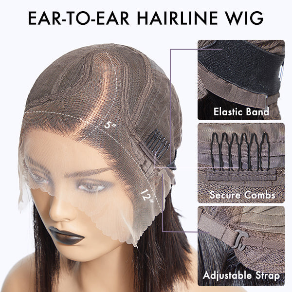 ReadytoGo Natural Loose Wave Glueless Frontal T Part Lace Wig Side Part | PrePlucked+KnotsBleached
