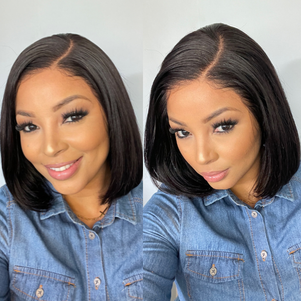 Worth | Super Natural Natural Black Glueless Lace Bob Wig 100% Human Hair