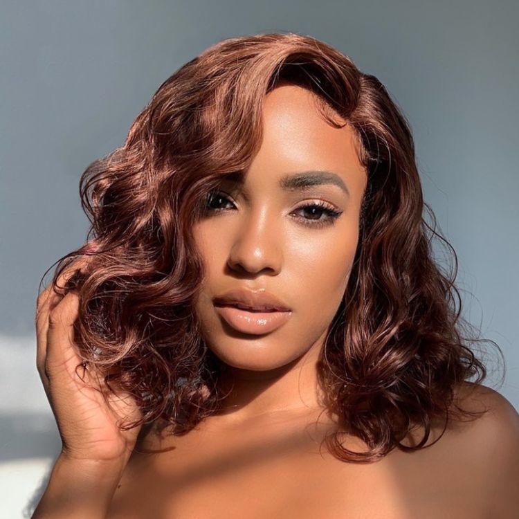 Worth | Chocolate Light Brown Wavy Minimalist HD Lace Glueless C Part Short Wig