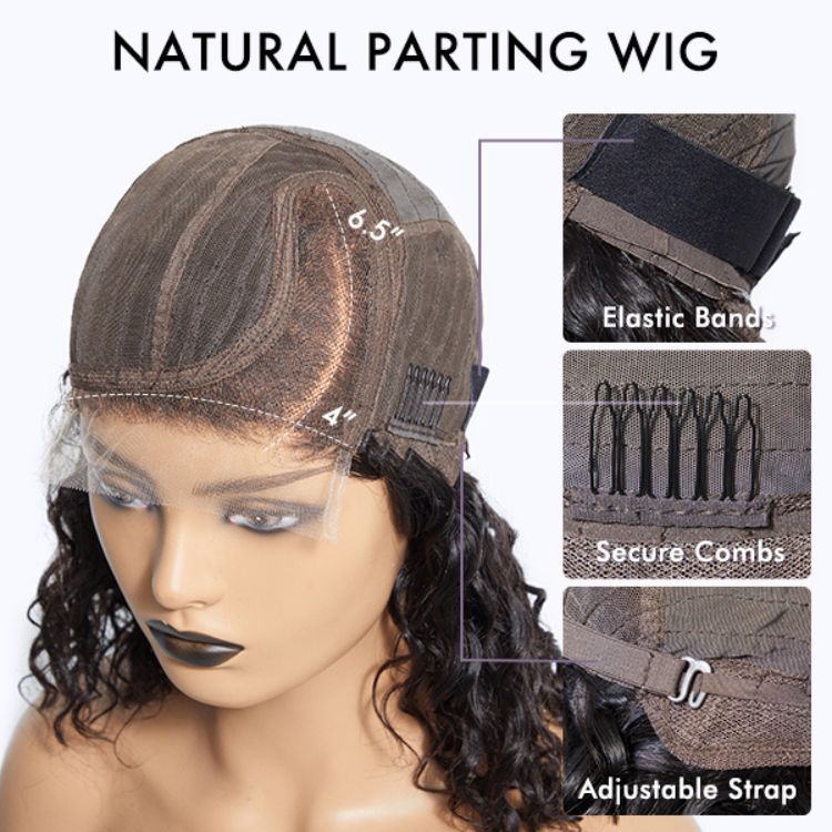 Worth | Casual Blonde Highlights Curly Minimalist HD Lace Glueless C Part Short Wig 100% Human Hair