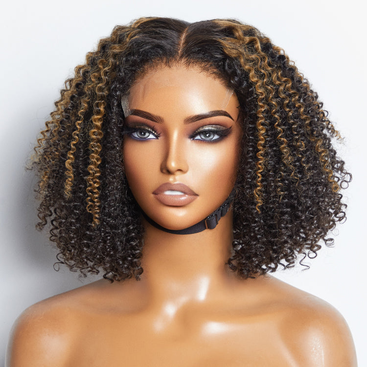 Worth | 4C Edges | Highlight Afro Curls Glueless 5x5 Closure Undetectable HD Lace Wig