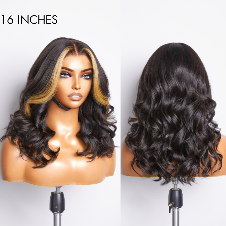 Worth | Face-framing Blonde Highlight Layered Cut Loose Body Wave 5x5 Closure Undetectable HD Lace Wig