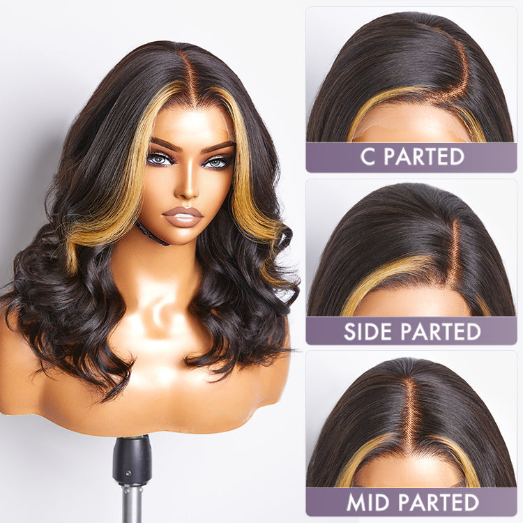 Worth | Face-framing Blonde Highlight Layered Cut Loose Body Wave 5x5 Closure Undetectable HD Lace Wig