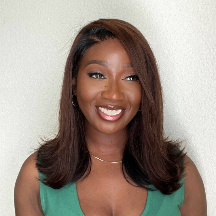 Worth | Brown with Black Peekaboo Loose Body Wave Glueless 13x4 Frontal Lace Wig
