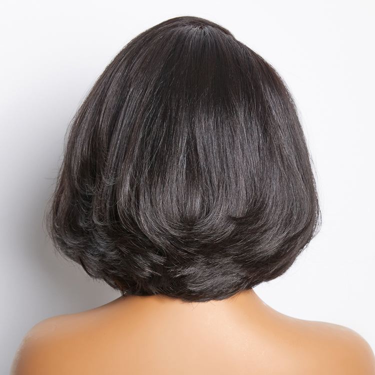 Worth | Toffee Brown Mix Blonde / Natural Black Layered Cut Glueless 5x5 Closure Lace Bob Wig