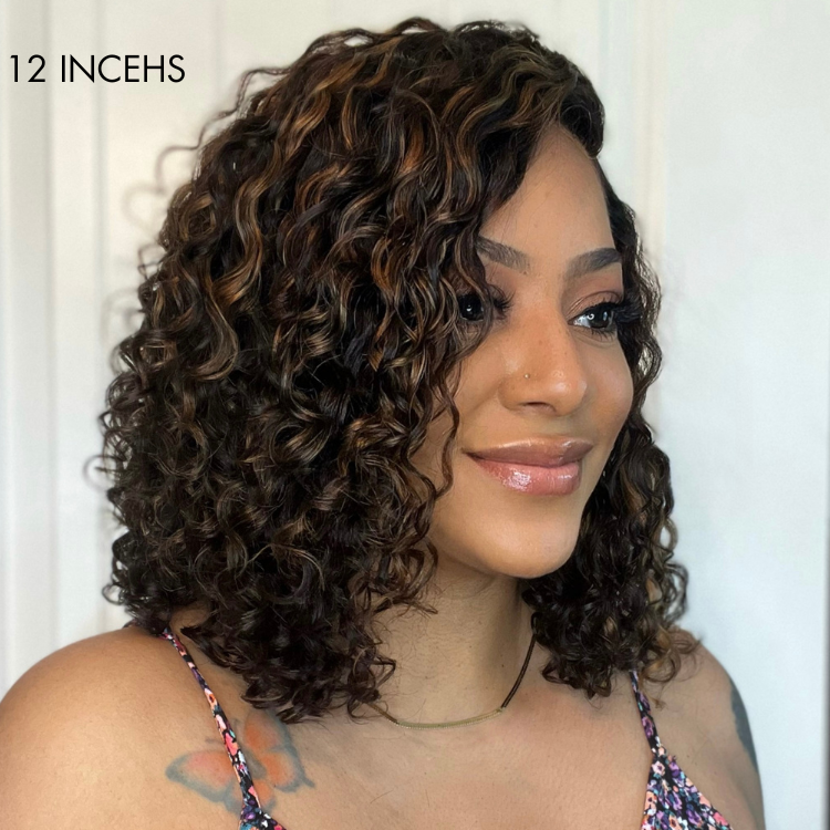 Worth | Casual Blonde Highlights Curly Glueless HD Lace Short Wig