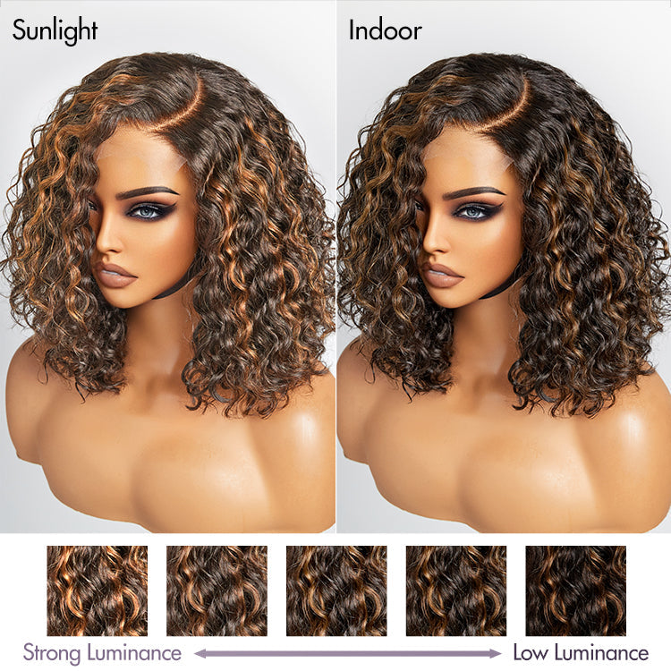 Worth | Casual Blonde Highlights Curly Glueless HD Lace Short Wig