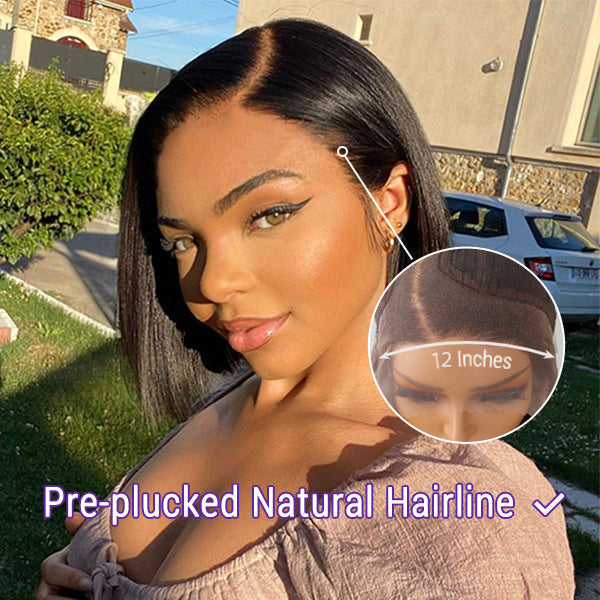 ReadytoGo New Launch Glueless Bob Frontal T Part Lace Wig| PrePlucked+KnotsBleached