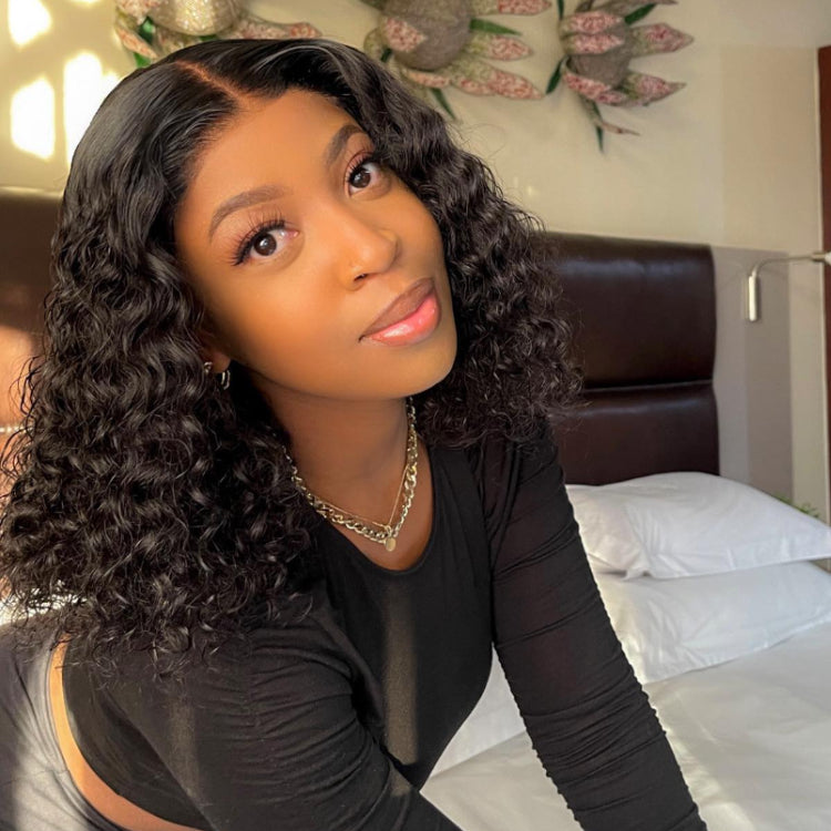 Worth |Nature Black 13x5 Frontal Lace Curly Glueless Wig 100% Human Hair