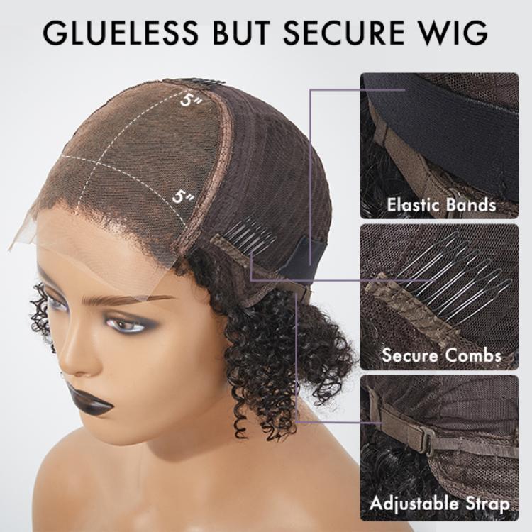 outlet | 4C Edges | Highlight Afro Curls Glueless 5x5 Closure Undetectable HD Lace Wig