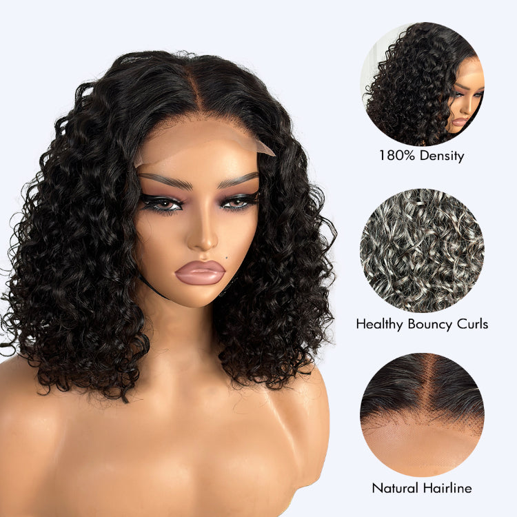 Special Price | 1 Sec Install Wig | 180% Density ReadytoGo Soft Deep Curl Bob Glueless 4x4 Closure Lace Wig
