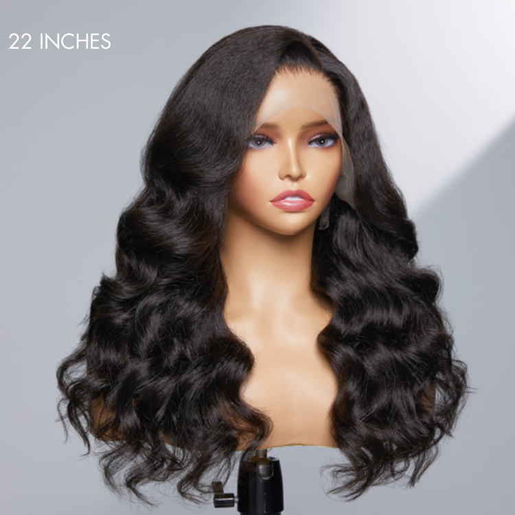 outlet | Realistic Kinky Body Wave Glueless Long Wig 100% Human Hair