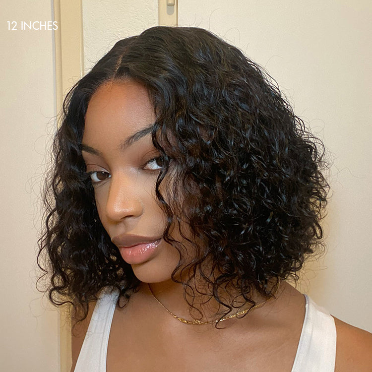 Worth | Vacation Vibes Water Wave 4x4 Closure Lace Glueless Short Wig 100% Human Hair