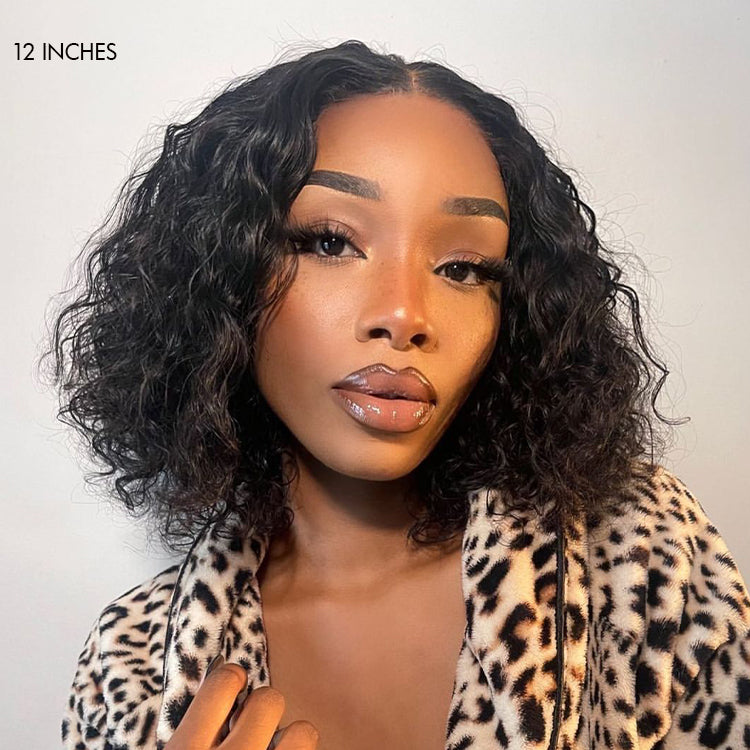 Worth | Vacation Vibes Water Wave 4x4 Closure Lace Glueless Short Wig 100% Human Hair