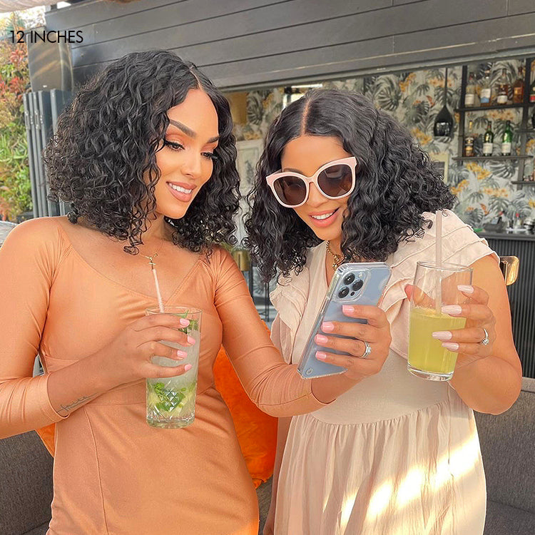 Worth | Vacation Vibes Water Wave 4x4 Closure Lace Glueless Short Wig 100% Human Hair