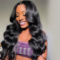 Worth | Natural Black Body Wave 13x4 Closure Lace Glueless Long Wig 100% Human Hair