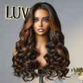 Outlet | Blonde Highlight Loose Wave 4x4 Closure Glueless Long Wig 100% Human Hair