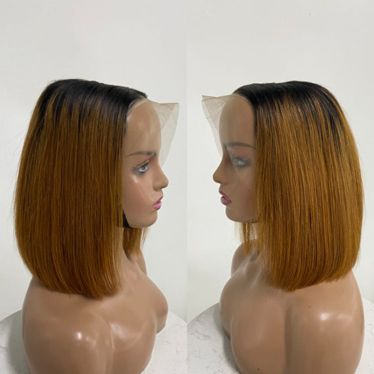 Worth |Ombre Glueless 13x6 Frontal Lace Bob Wig Middle Part 10 Inches