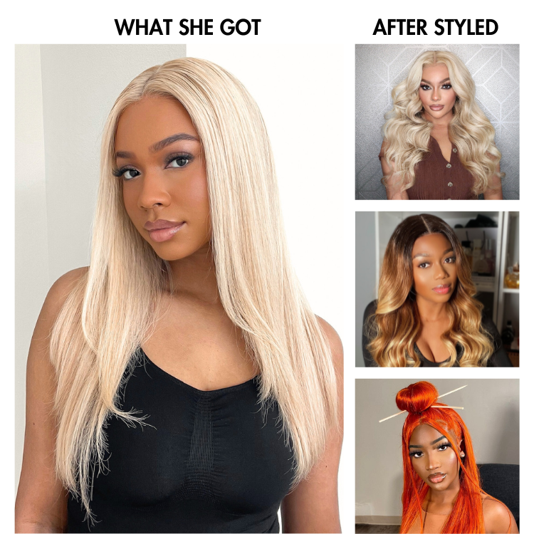 [vanessaablant]'s Special Link PreMax Wigs - 180% Density Easily Redyed 613 Silky Straight 5x5 Closure HD Lace Glueless Mid Part Long Wig Pre-cut & Plucked & Bleached