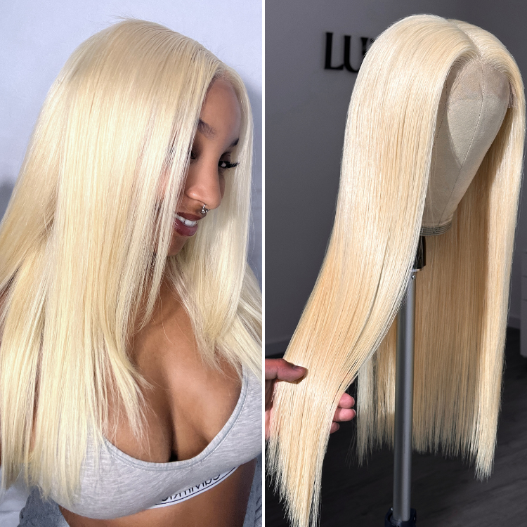 [vanessaablant]'s Special Link PreMax Wigs - 180% Density Easily Redyed 613 Silky Straight 5x5 Closure HD Lace Glueless Mid Part Long Wig Pre-cut & Plucked & Bleached