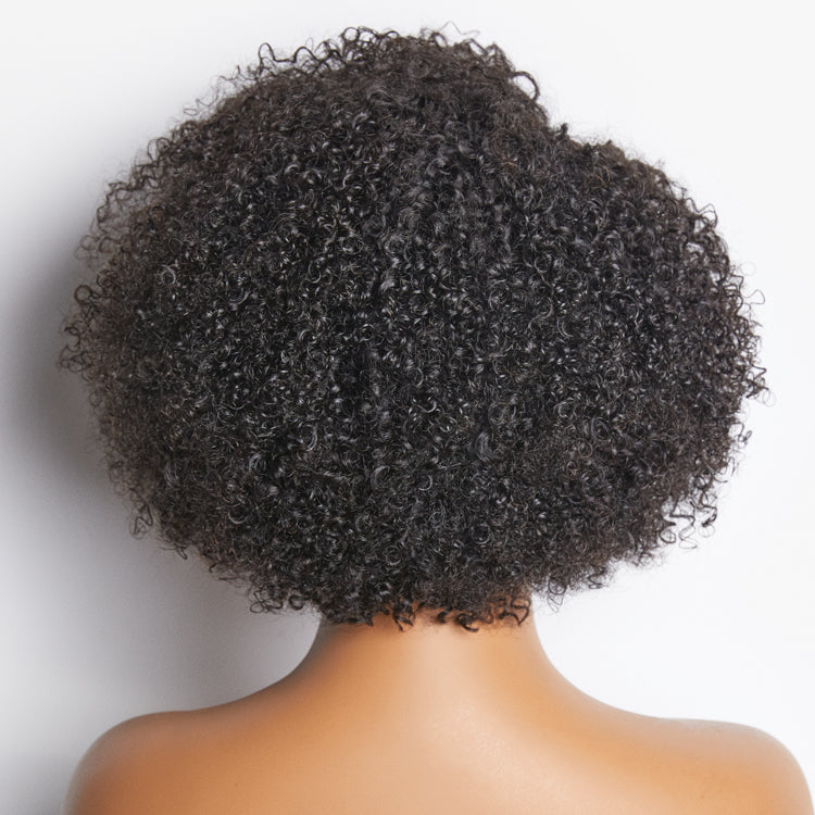 Worth | 4C Edges | Kinky Edges Jerry Curly 5x5 Closure Lace Glueless Short Wig 100% Human Hair