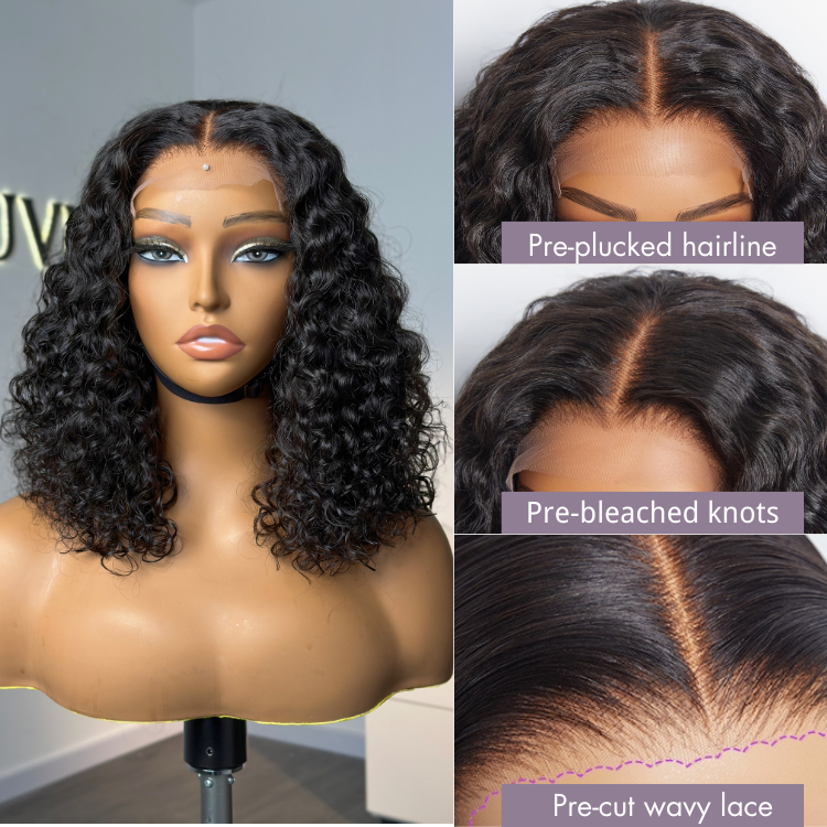 [s.ummitt]'s Special Link1 Sec Install Wig | 180% Density ReadytoGo Soft Deep Curl Bob Glueless 4x4 Closure Lace Wig