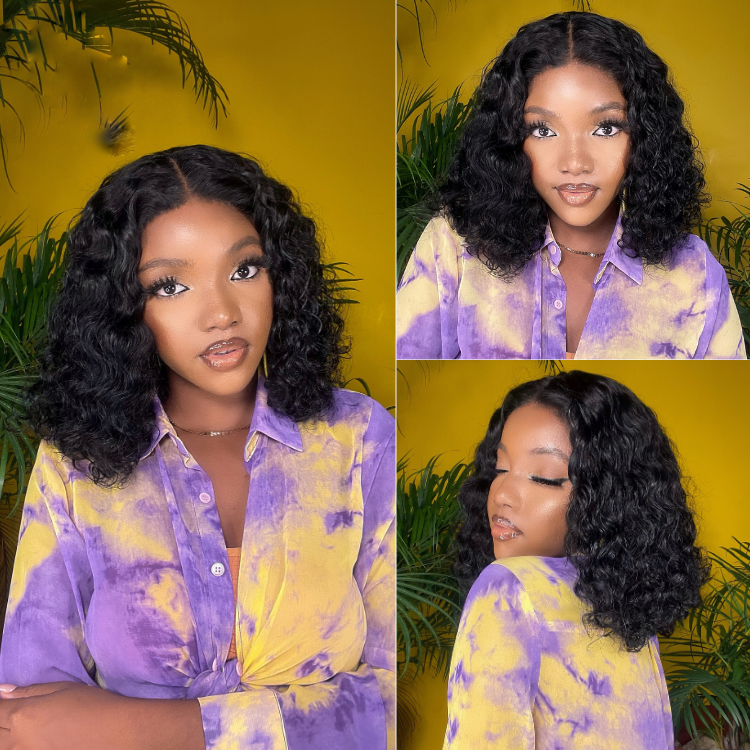[jomahlobo]'s Special Link 1 Sec Install Wig | 180% Density ReadytoGo Soft Deep Curl Bob Glueless 4x4 Closure Lace Wig