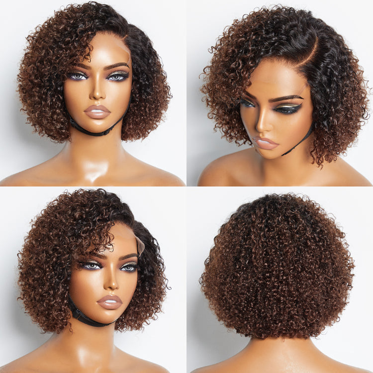 Worth I ReadytoGo Ombre Brown Fluffy Kinky Curl Glueless HD Lace Pre-cut lace Wig