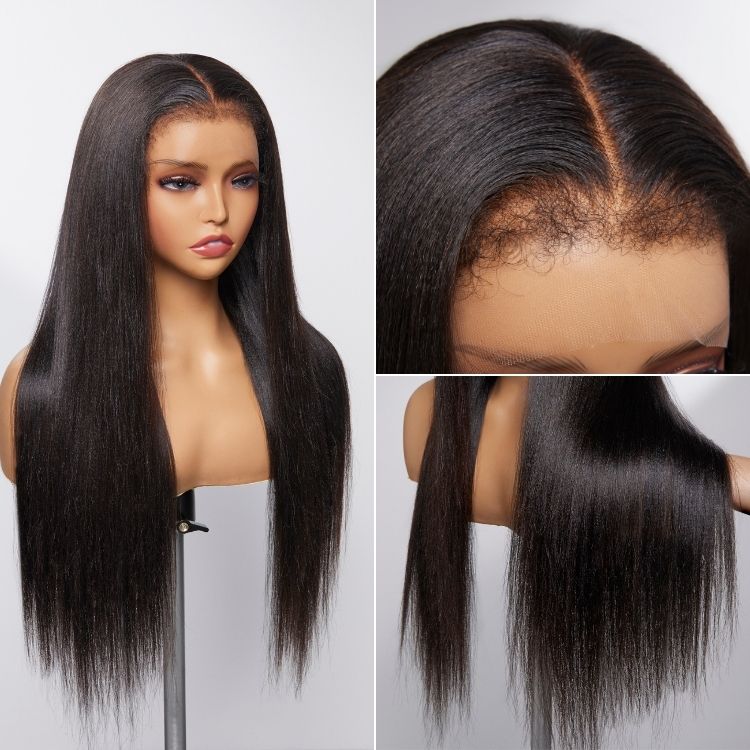 OUTLET | 4C Edges | Natural Yaki Straight Glueless 13x4 Undetectable Lace Front Wig