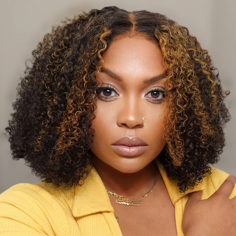 Worth | 4C Edges | Highlight Afro Curls Glueless 5x5 Closure Undetectable HD Lace Wig