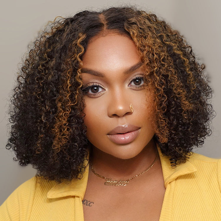 Worth | 4C Edges | Highlight Afro Curls Glueless 5x5 Closure Undetectable HD Lace Wig