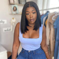 Worth | Normal Silk Straight Bob Glueless 4x4 Closure Lace Wig