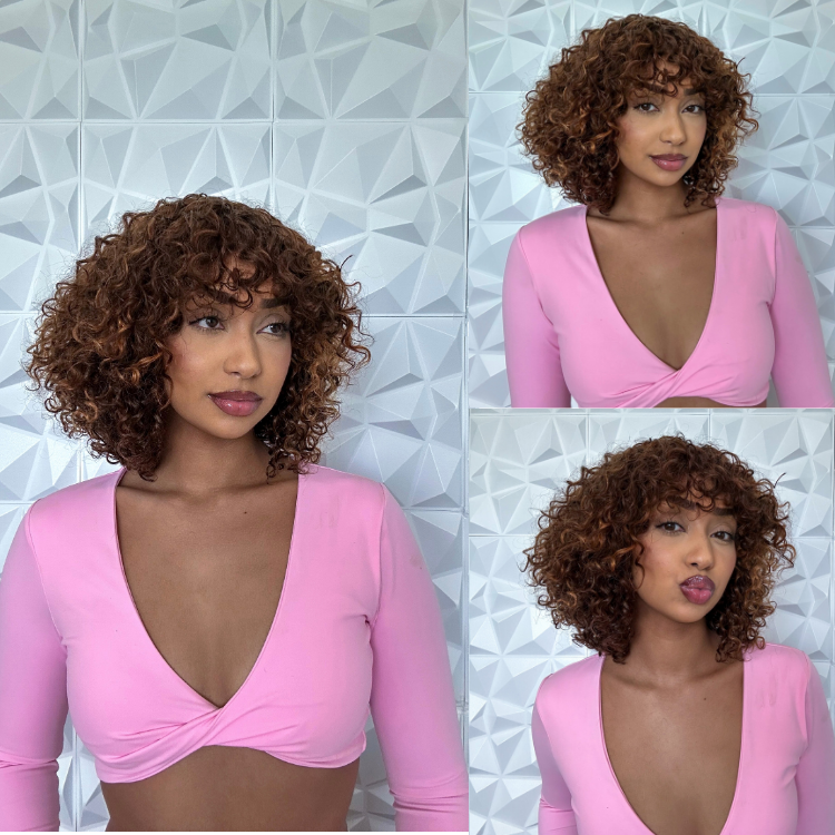Worth I ReadytoGo Mix Color Water Wave Glueless Bob Wig With Bangs