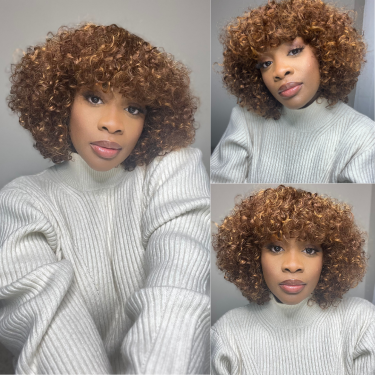 Worth I ReadytoGo Mix Color Water Wave Glueless Bob Wig With Bangs