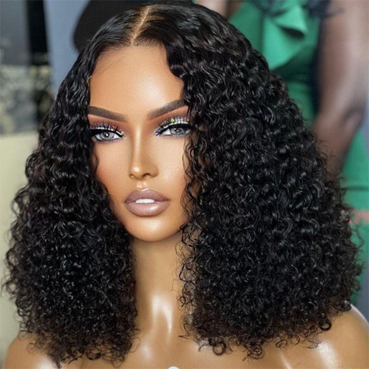 ReadytoGo Natural Black Kinky Curl Glueless 5x5 Closure Lace Wig