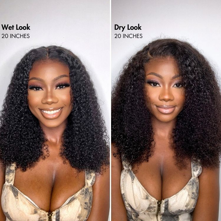 outlet | 4C Edges | Realistic Kinky Edges Afro Curly 13x4 Frontal Lace Long Wig 100% Human Hair