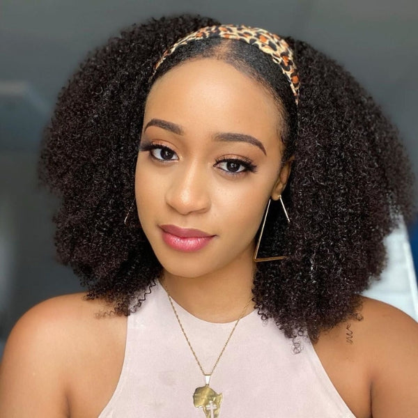 OUTLET | Natural Black Jerry Curly Headband Wig