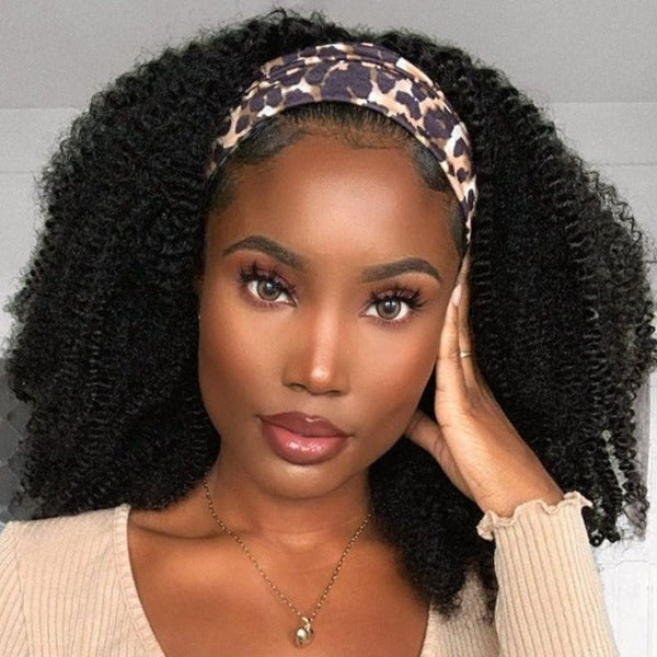 OUTLET | Natural Black Jerry Curly Headband Wig