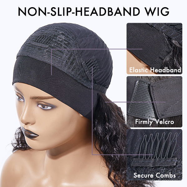 OUTLET | Natural Black Jerry Curly Headband Wig