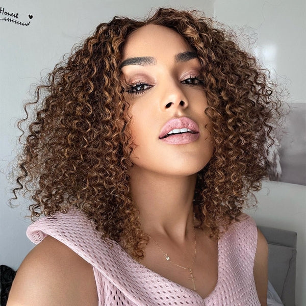 Worth | Blonde Highlight Curly Bob 13x4 Frontal Lace Wig