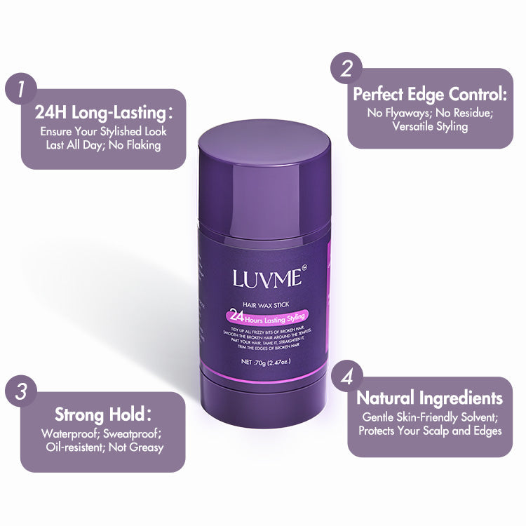 70g Large Styling Hair Wax Stick 24 Hours Lasting for Flyaways, Edge Control, Baby Hair, Non-greasy Styling | ZA Only