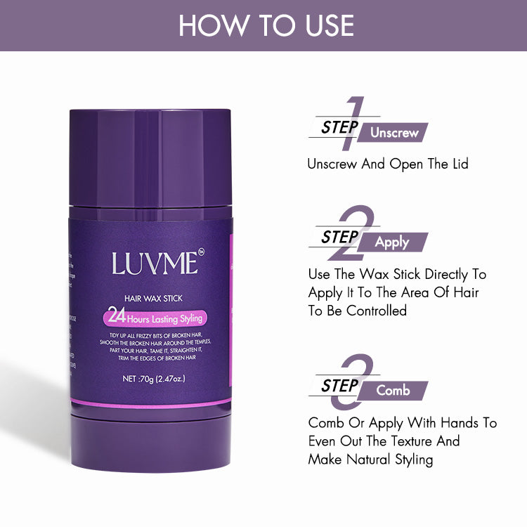 70g Large Styling Hair Wax Stick 24 Hours Lasting for Flyaways, Edge Control, Baby Hair, Non-greasy Styling | ZA Only